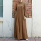 Women's Zipper Front Abaya Kaftan Dress