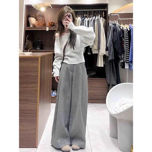 Women's High-Waist Wide-Leg Casual Pants
