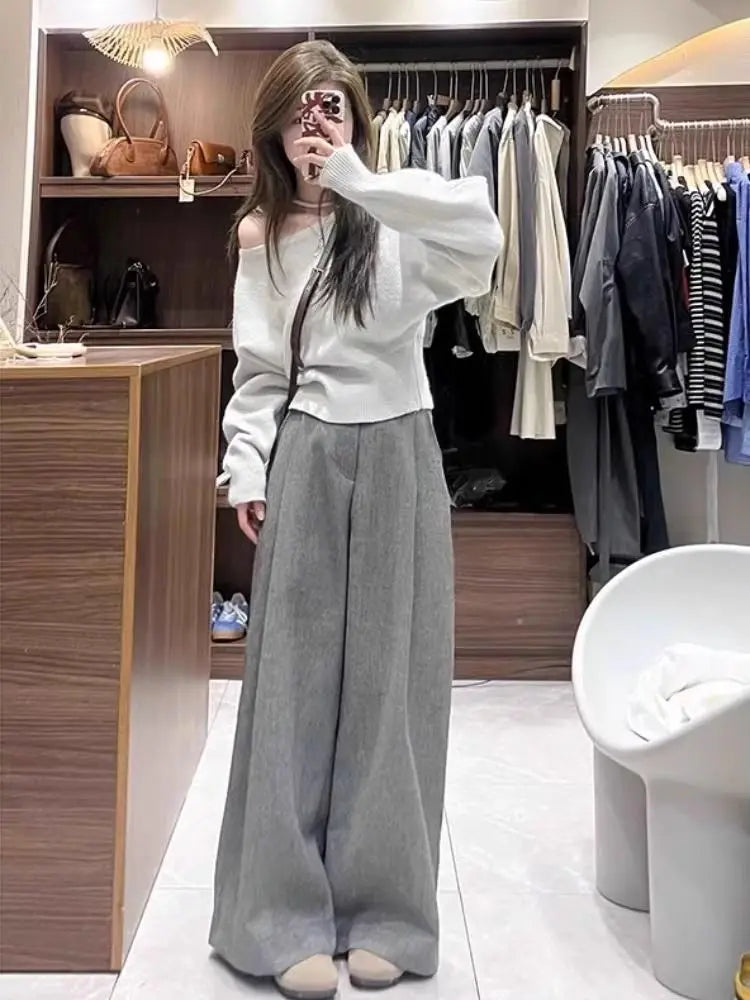 Women's High-Waist Wide-Leg Casual Pants