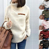 Women's Solid Turtleneck Pullover Sweater