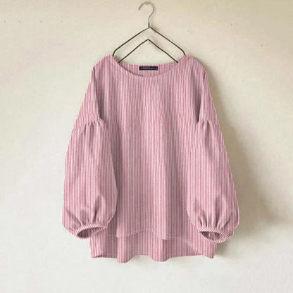 Women's Striped O-Neck Blouse