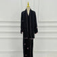 Women's Front-Open Embroidered Abaya Kaftan