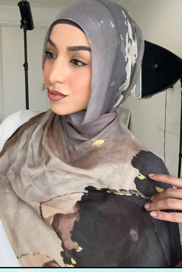 Watercolor Floral Cotton Hijab