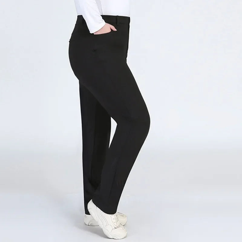 Women's Plus-Size Stretch Black Pants