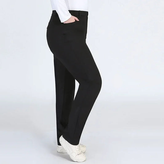 Women's Plus-Size Stretch Black Pants