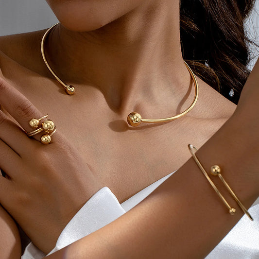 Golden Geo Jewelry Set