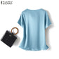 Women's Satin Short-Sleeve Blouse