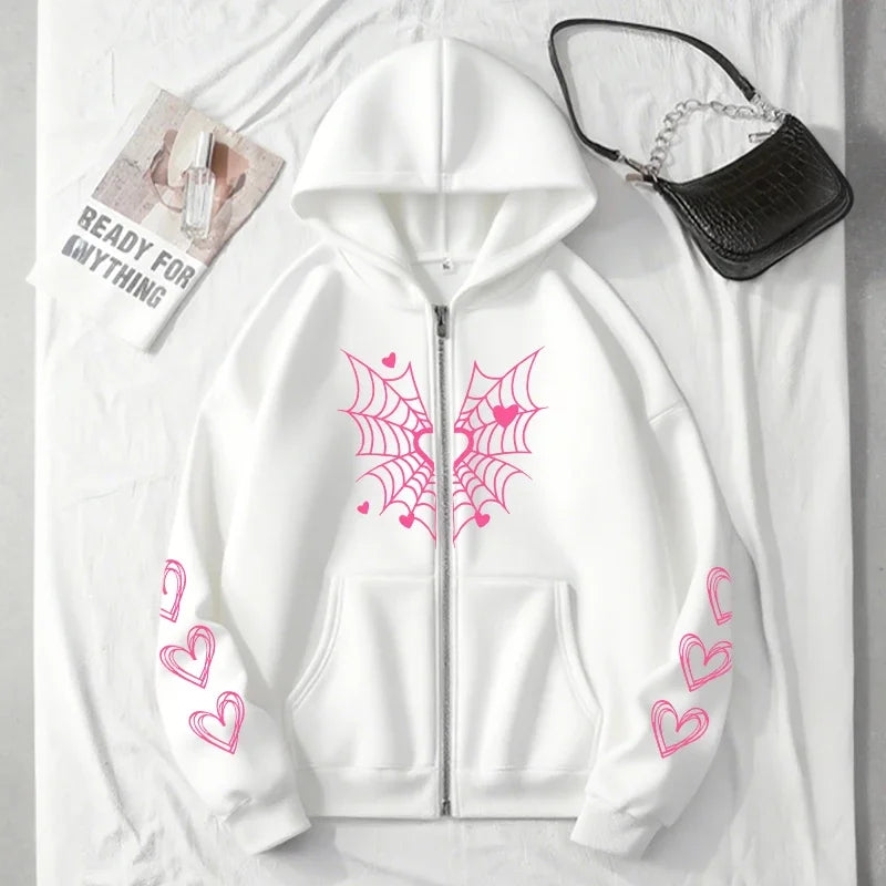 Women's Spider Web Heart Hoodie