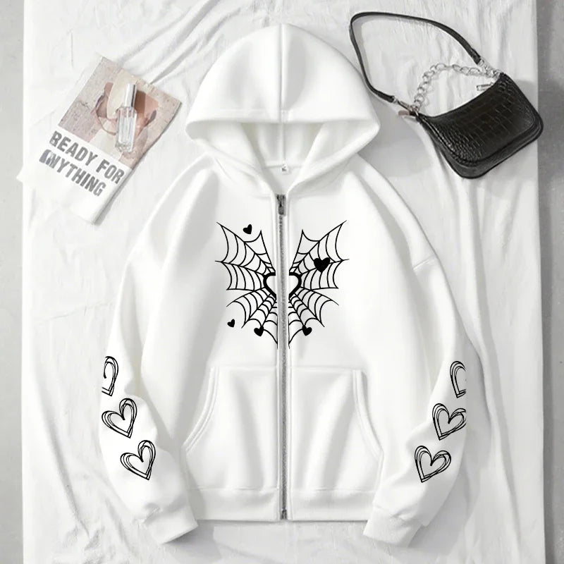 Women's Spider Web Heart Hoodie
