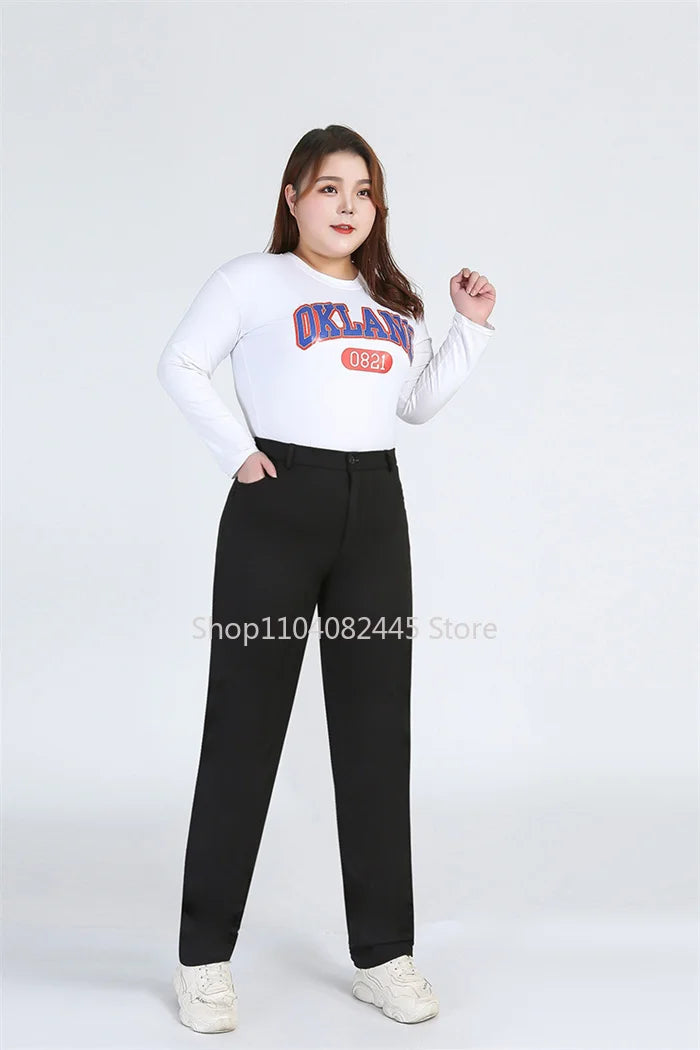 Women's Plus-Size Stretch Black Pants