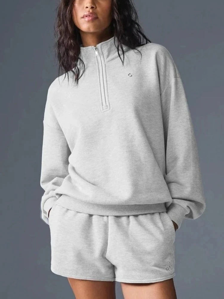 Women's Gray Zip-Up Hoodie