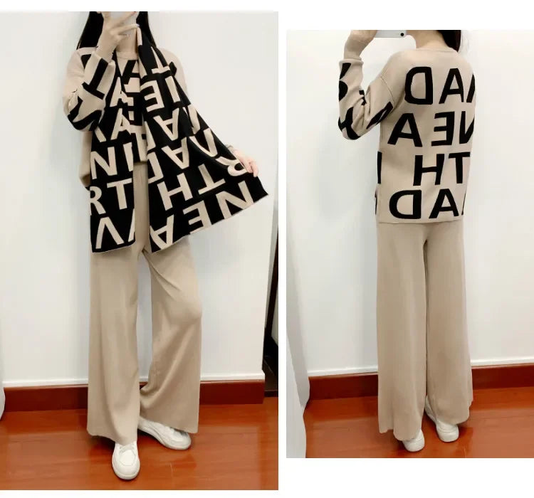 Women's 3-Piece Knit Tracksuit Set