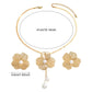Elegant Pearl Flower Jewelry Set