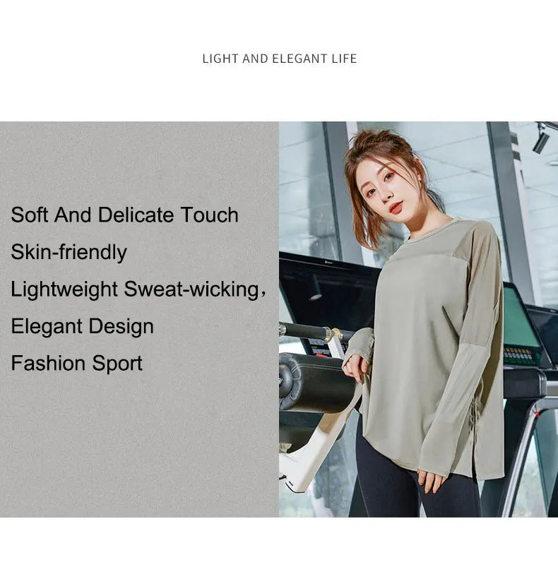 Women's Loose Long-Sleeve Yoga Top