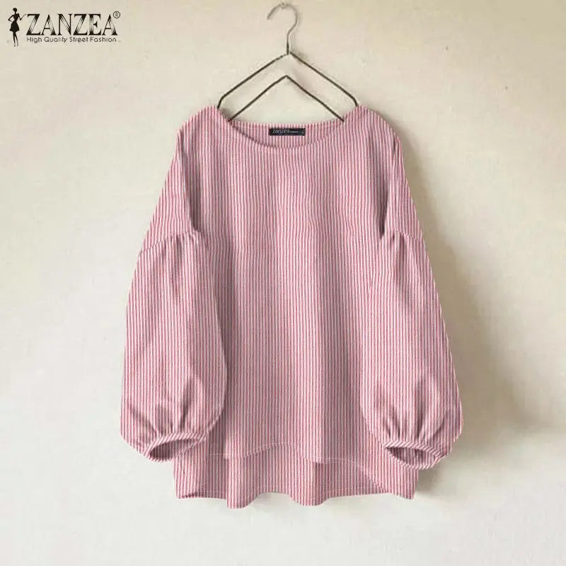 Women's Striped O-Neck Blouse