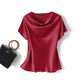 Women's Satin Short-Sleeve Blouse