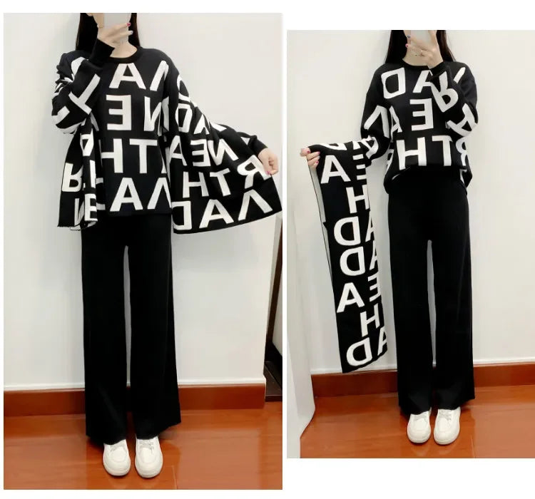 Women's 3-Piece Knit Tracksuit Set