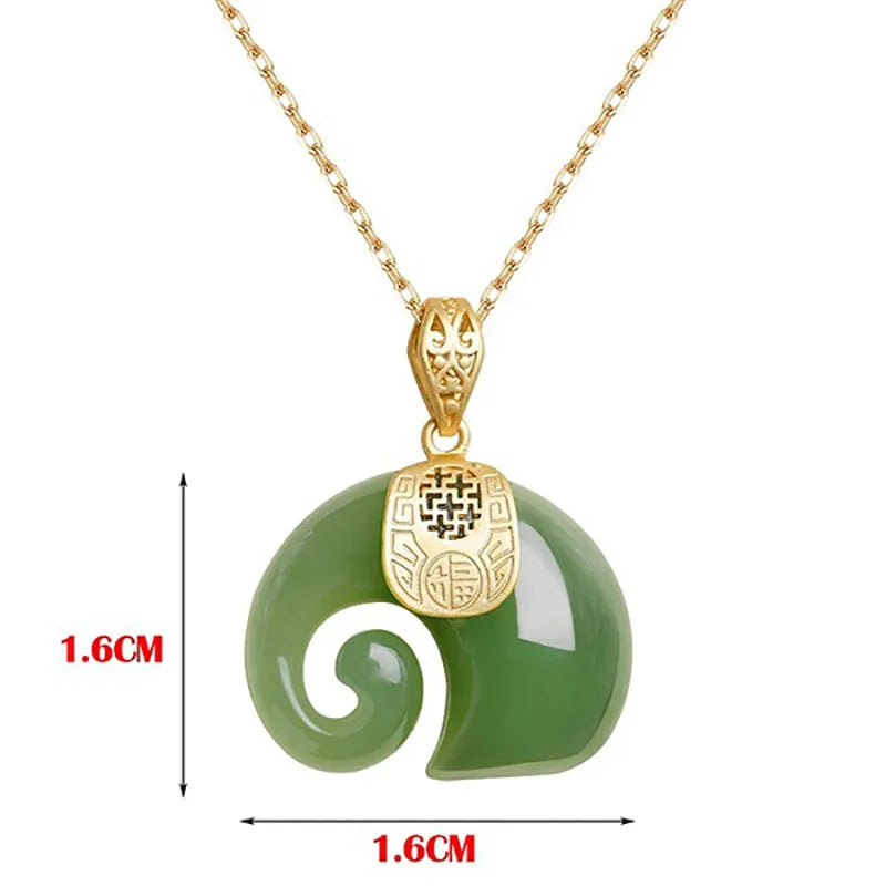 Hetian Jade Elephant Pendant Necklace