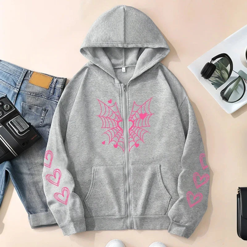 Women's Spider Web Heart Hoodie