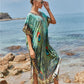 Women's Peacock Print Beach Kaftan