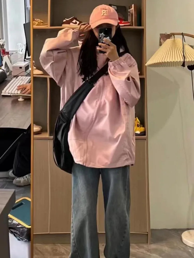 Women's Pink Korean Gorpcore Jacket