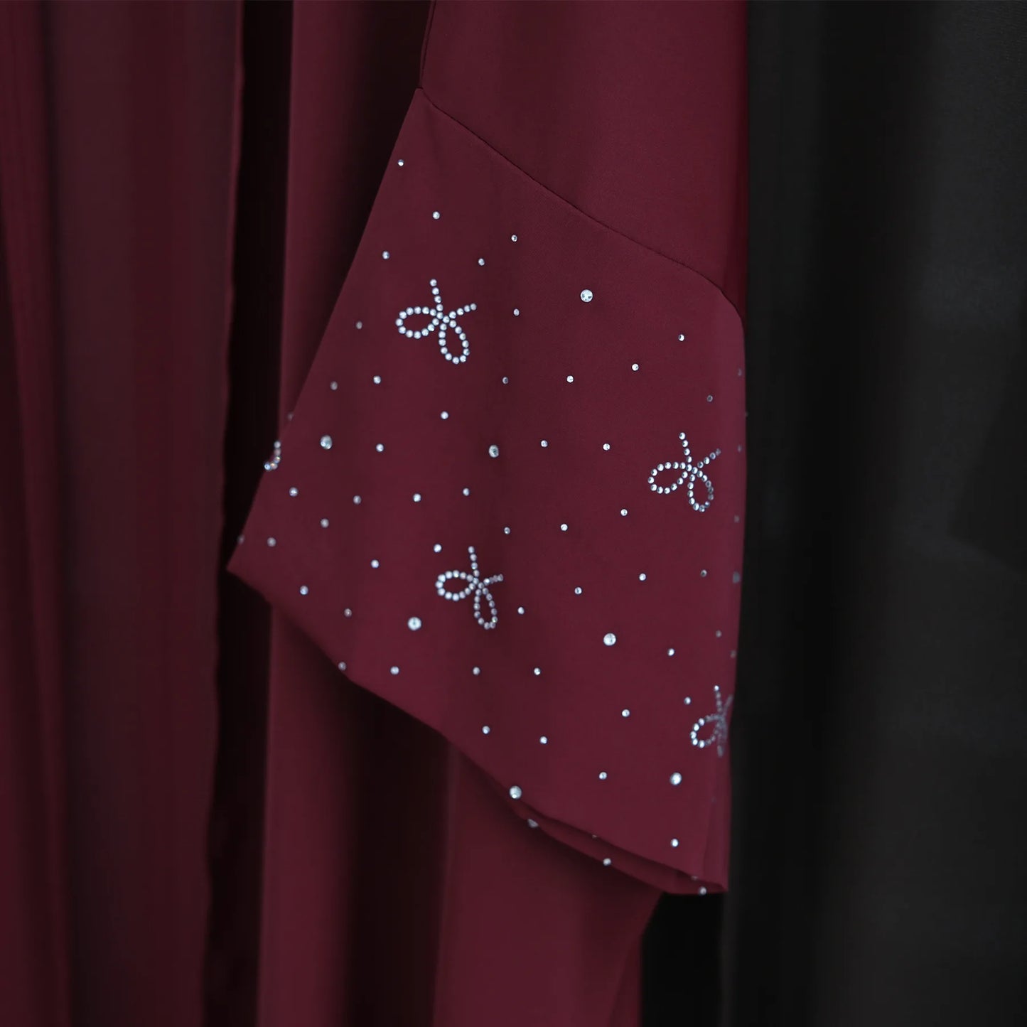 Women's Embroidered Open Front Abaya Jacket