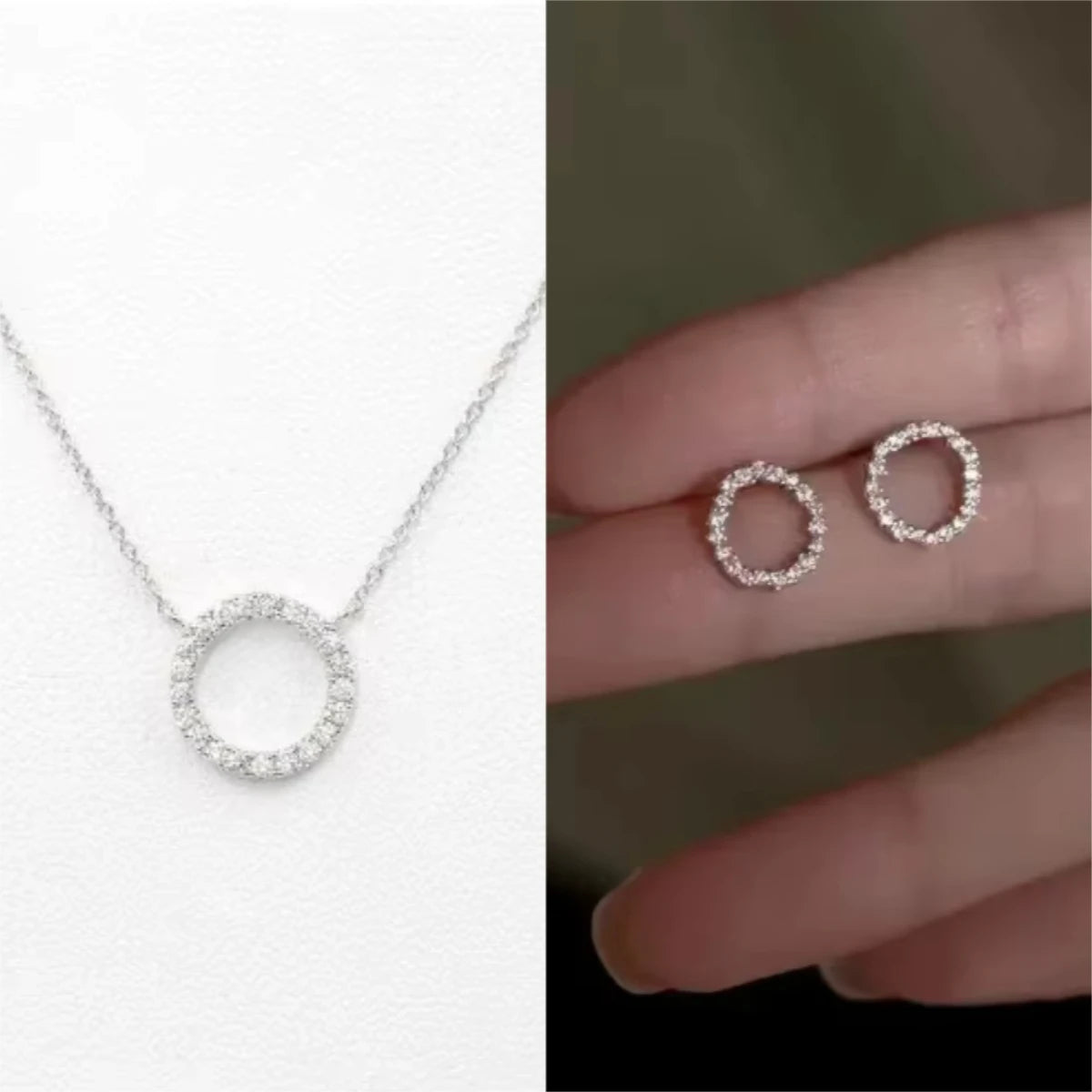 Crystal Circle Pendant Necklace
