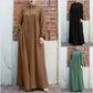 Women's Zipper Front Abaya Kaftan Dress