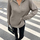 Women's High-Collar Zipper Knit Sweater