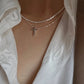 Silver Sparkling Clavicle Necklace