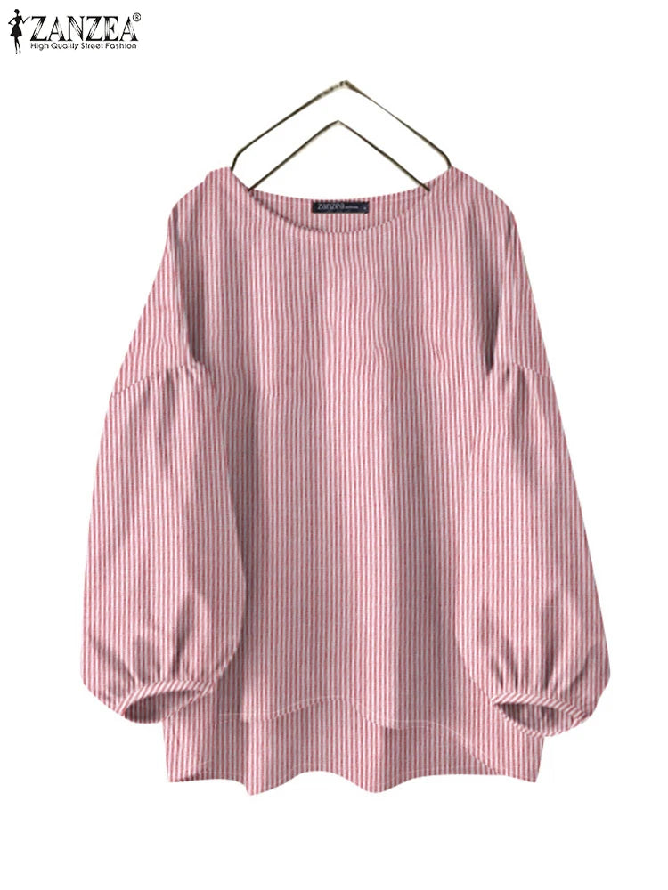 Women's Striped O-Neck Blouse