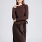 Women's Ribbed Wrap Top & Satin Dress Set