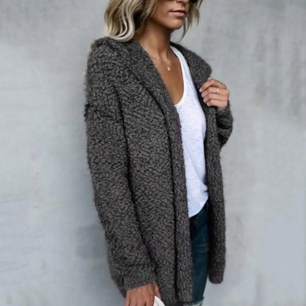 Women's Long Sleeve Hooded Cardigan Coat