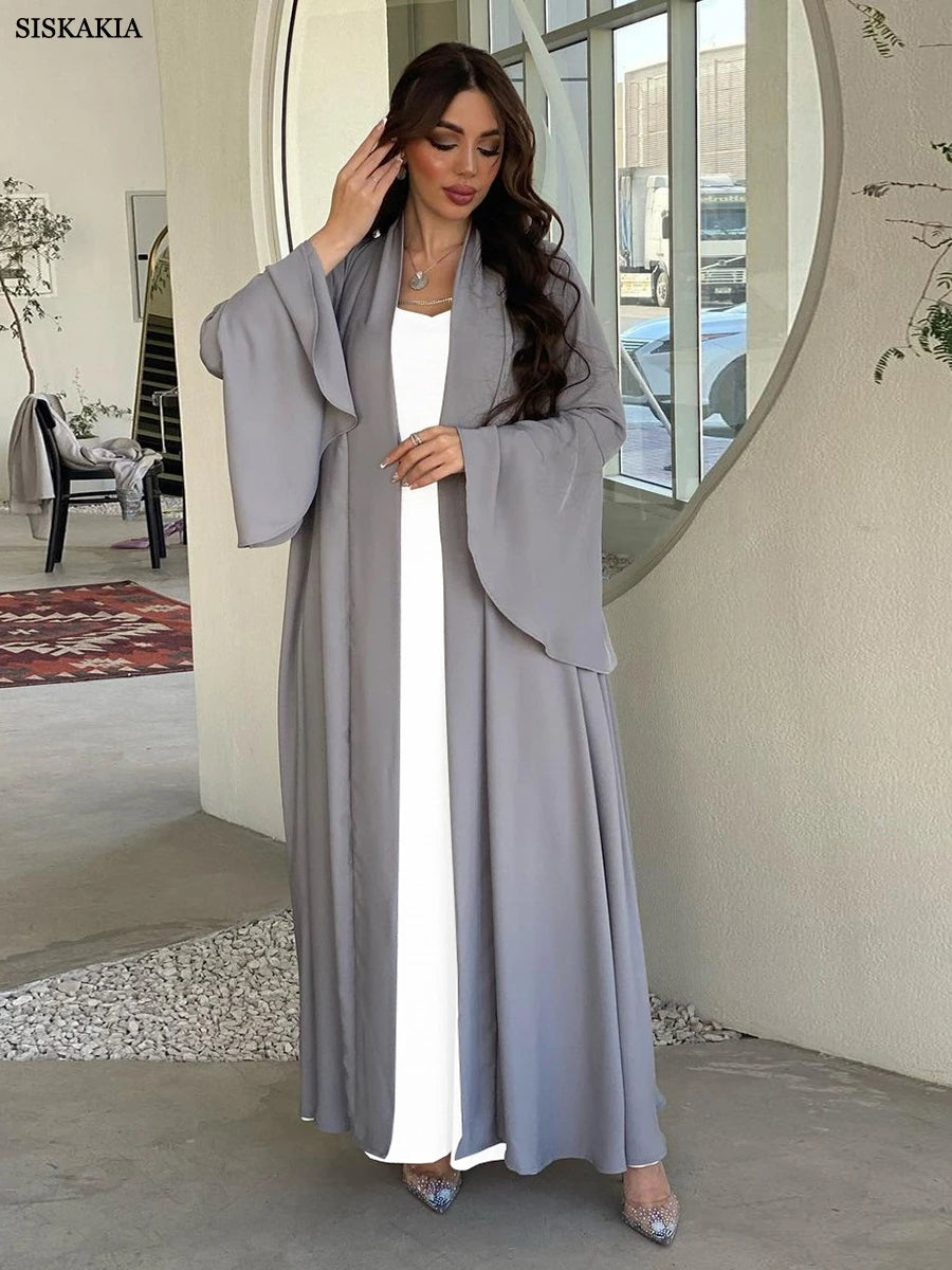 Ruffle Sleeve Open Abaya Kimono