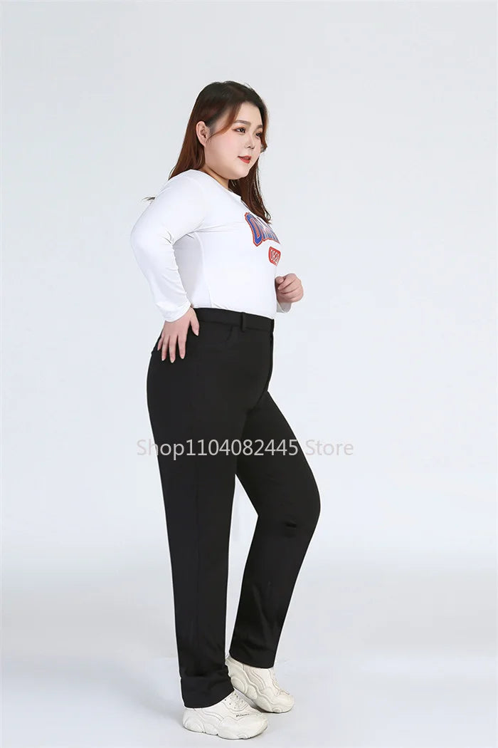 Women's Plus-Size Stretch Black Pants