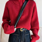 Women's Loose Half-Zip Turtleneck Sweater