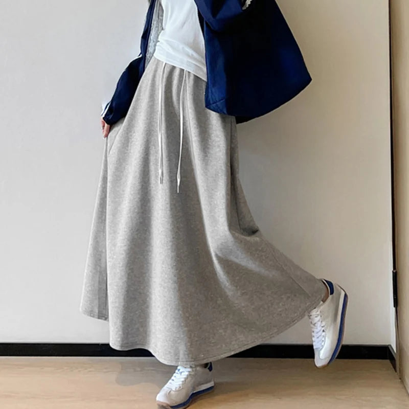 Women's High-Waist Pleated A-Line Skirt