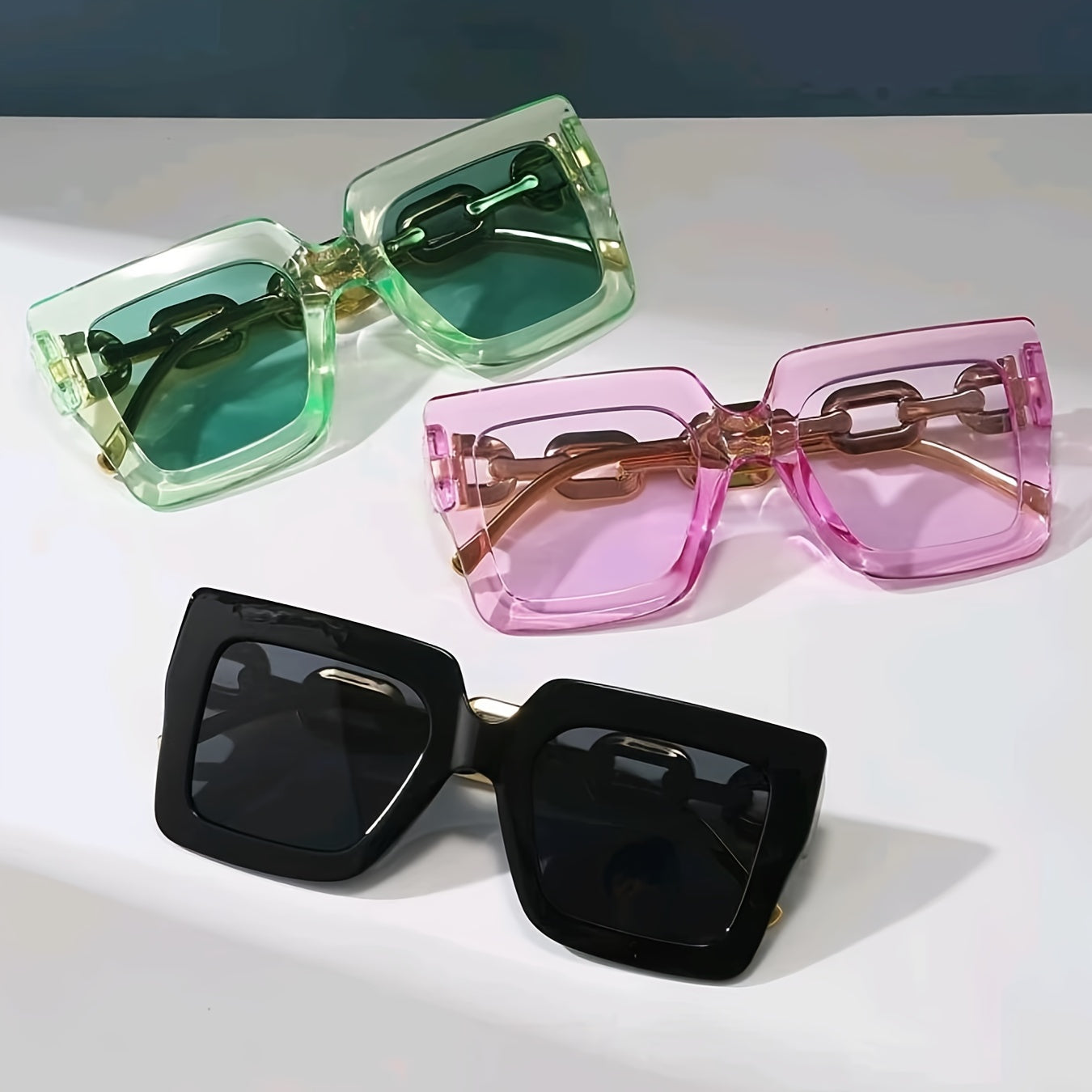 3-Pack Oversized Square Sunglasses