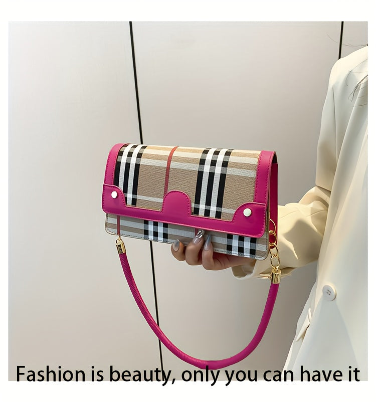 Striped Waterproof PU Leather Crossbody Bag