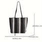 Canvas Striped Crossbody Tote Bag
