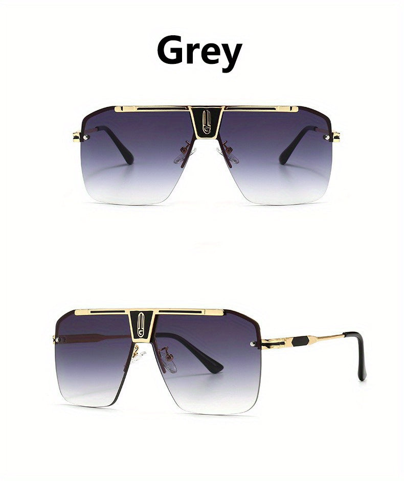 Oversized Rimless Stainless Steel Glasses