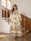 Elegant Floral Printed Abaya Middle Eastern Clothing For Women