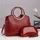 Luxury PU Leather Handbag & Clutch Set