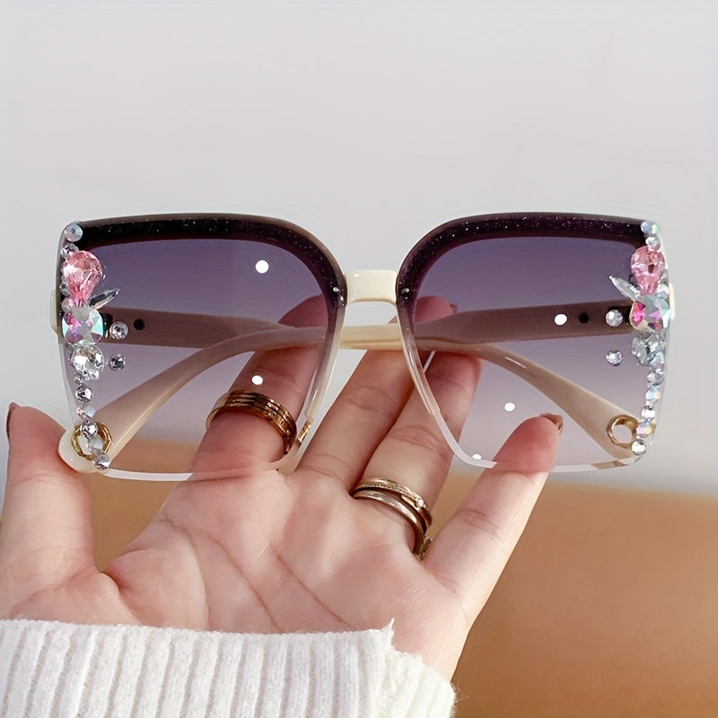 Rhinestone Square Gradient Sunglasses