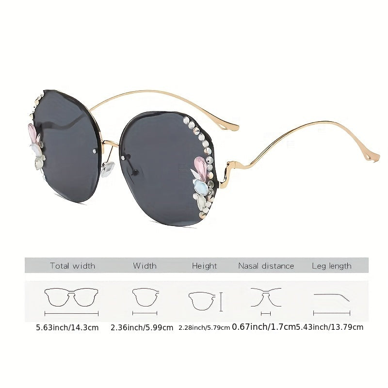 Luxury Rhinestone Rimless Sunglasses