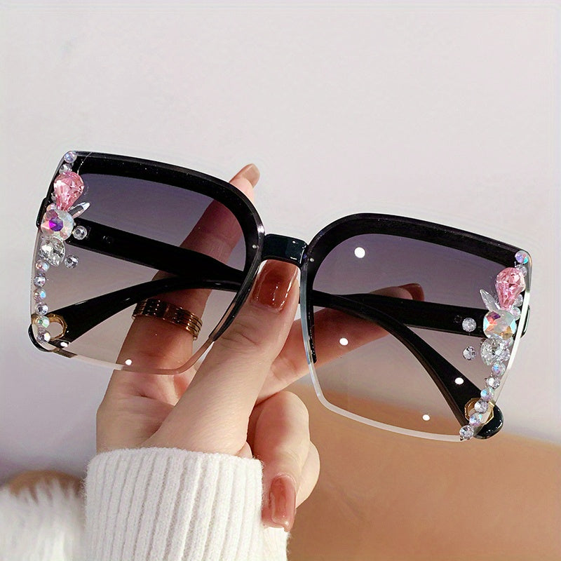 Rhinestone Square Gradient Sunglasses