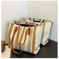 Canvas Striped Crossbody Tote Bag