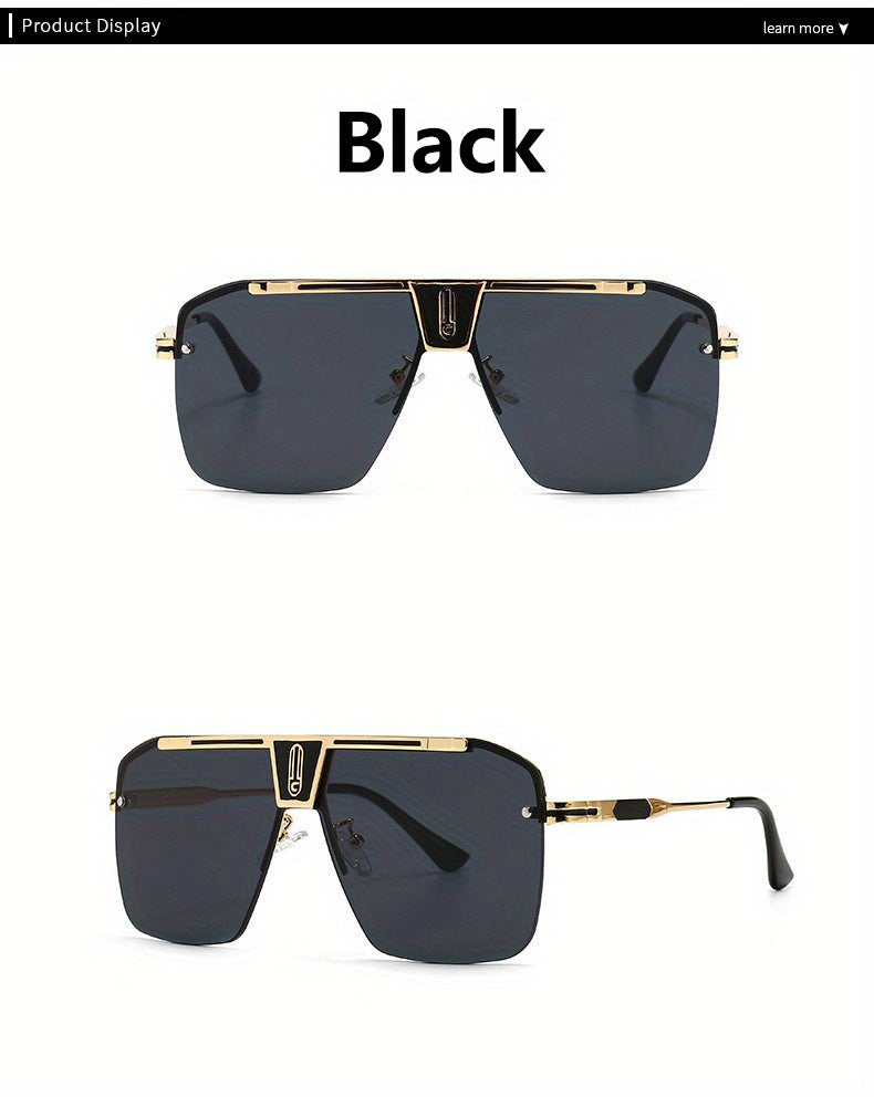 Oversized Rimless Stainless Steel Glasses