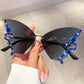 Y2K Rhinestone Butterfly Sunglasses