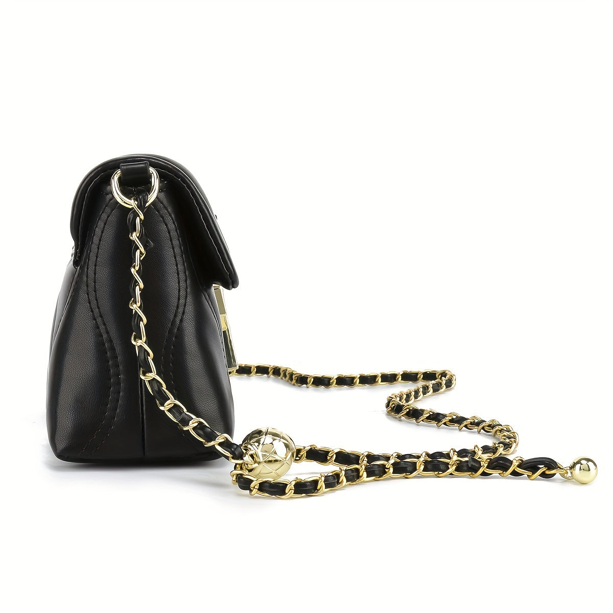 Black PU Leather Crossbody Bag